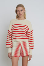 Load image into Gallery viewer, LAYLA STRIPE SWEATER | IVORY + ROSSO
