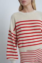 Load image into Gallery viewer, LAYLA STRIPE SWEATER | IVORY + ROSSO
