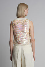 Load image into Gallery viewer, CORA SEQUIN TANK | IVORY W/ IVORY SEQUINS
