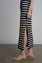 Load image into Gallery viewer, EMMIE STRIPE DRESS | NAVY + IVORY STRIPE
