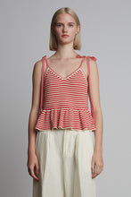 Load image into Gallery viewer, MALI STRIPE CAMI | IVORY + ROSSO STRIPE
