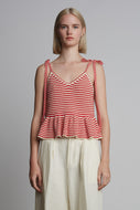 MALI STRIPE CAMI | IVORY + ROSSO STRIPE