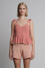 Load image into Gallery viewer, MALI STRIPE CAMI | IVORY + ROSSO STRIPE
