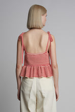 Load image into Gallery viewer, MALI STRIPE CAMI | IVORY + ROSSO STRIPE
