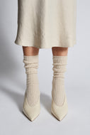 ALI RIBBED SOCK | IVORY
