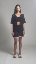 Load and play video in Gallery viewer, VIOLET CROCHET COVER UP | BLACK
