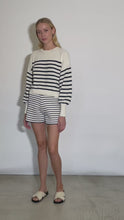 Load and play video in Gallery viewer, LAYLA STRIPE SWEATER | IVORY + NAVY
