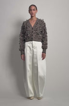 Load and play video in Gallery viewer, LUELLA STRIPE CARDI | PALE CAMEL + BLACK STRIPE
