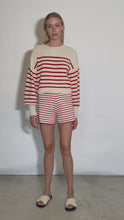 Load and play video in Gallery viewer, LAYLA STRIPE SWEATER | IVORY + TOMATO

