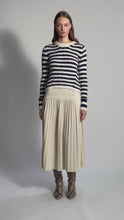 Load and play video in Gallery viewer, AVA STRIPE SWEATER | IVORY + NAVY
