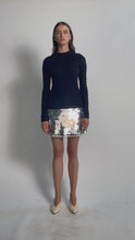 Load and play video in Gallery viewer, MYA MINI SKIRT | IVORY W/ SILVER SEQUINS
