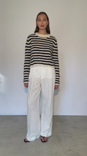 Load and play video in Gallery viewer, AVA STRIPE SWEATER | IVORY + BLACK
