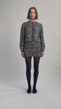 Load and play video in Gallery viewer, SKYLAR CARDI | IVORY/BLACK TWEED
