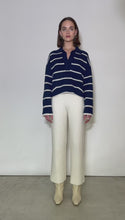 Load and play video in Gallery viewer, BRYNN STRIPE SWEATER | NAVY + IVORY
