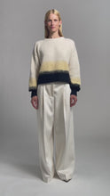 Load and play video in Gallery viewer, SONIA COLOR-BLOCK SWEATER | IVORY/BUTTER/BLACK
