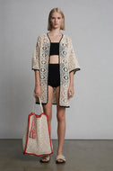 VERA CROCHET TOTE | IVORY W/ ROSSO TIPPING