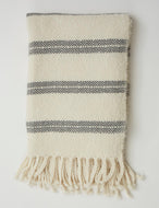 MADRAS THROW - CREAM & GRAPHITE COMBO