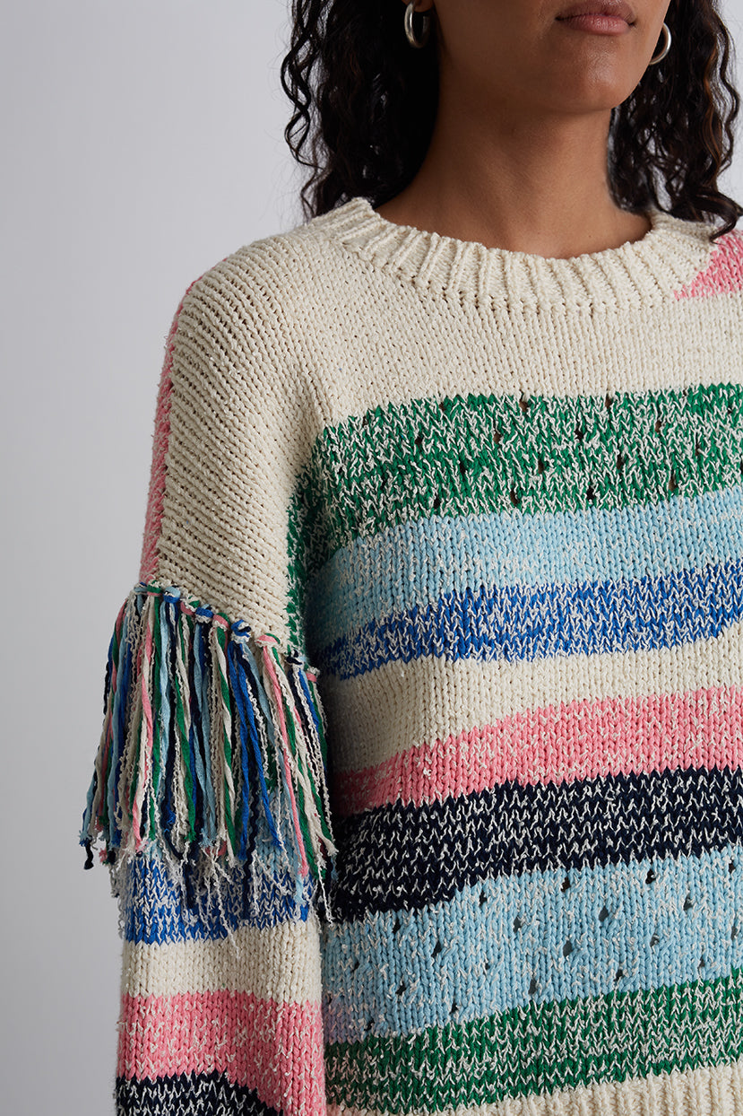 【KIXI】★(UNISEX) Stripe Brush Knit ZORA SWEATER | MULTI-COLOR – Eleven Six Knits