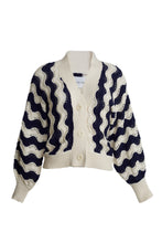 Load image into Gallery viewer, LUNA CARDI | IVORY + NAVY
