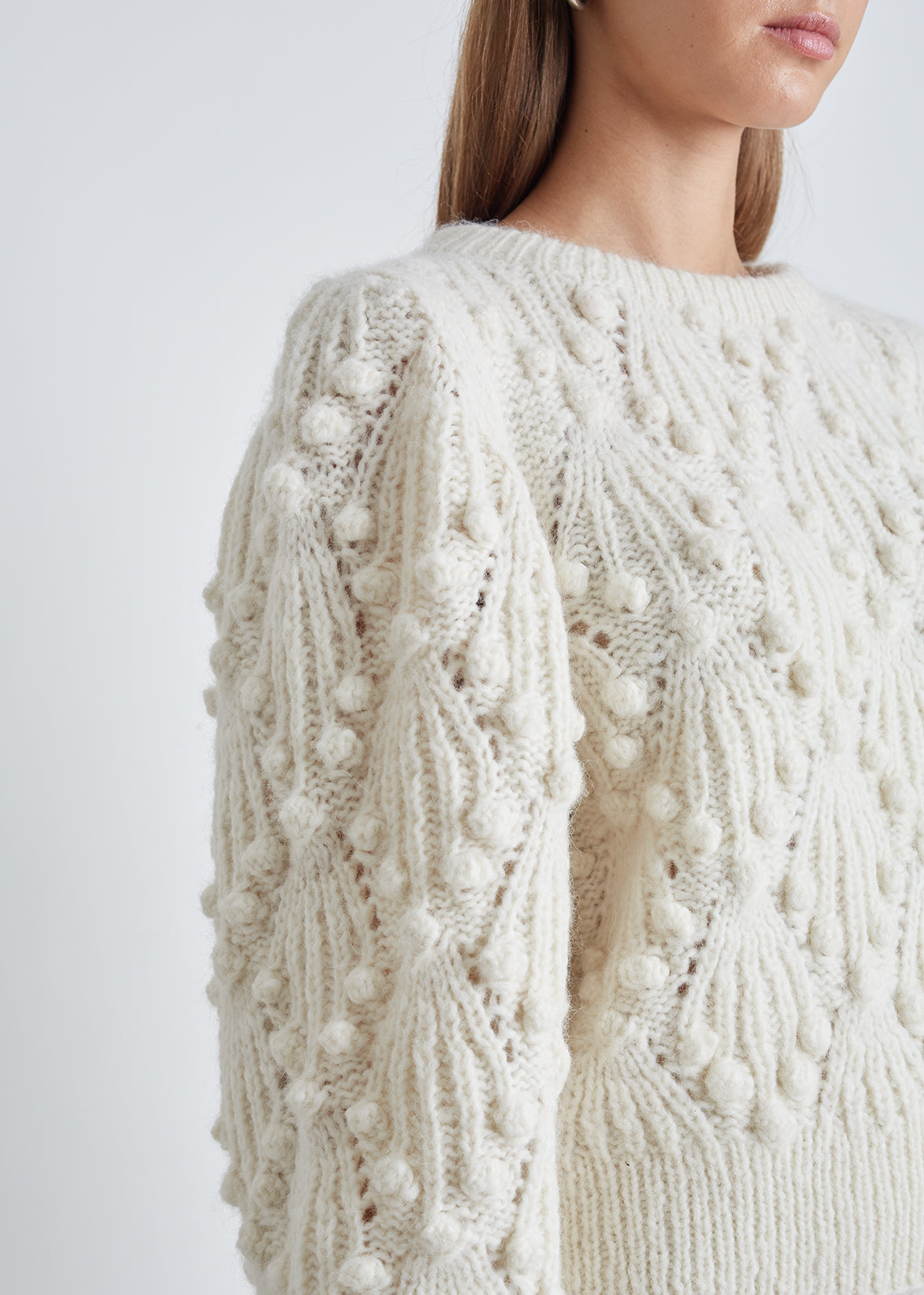 クラネ CLANE OVER HALF SLEEVE KNIT TOPS （IVORY
