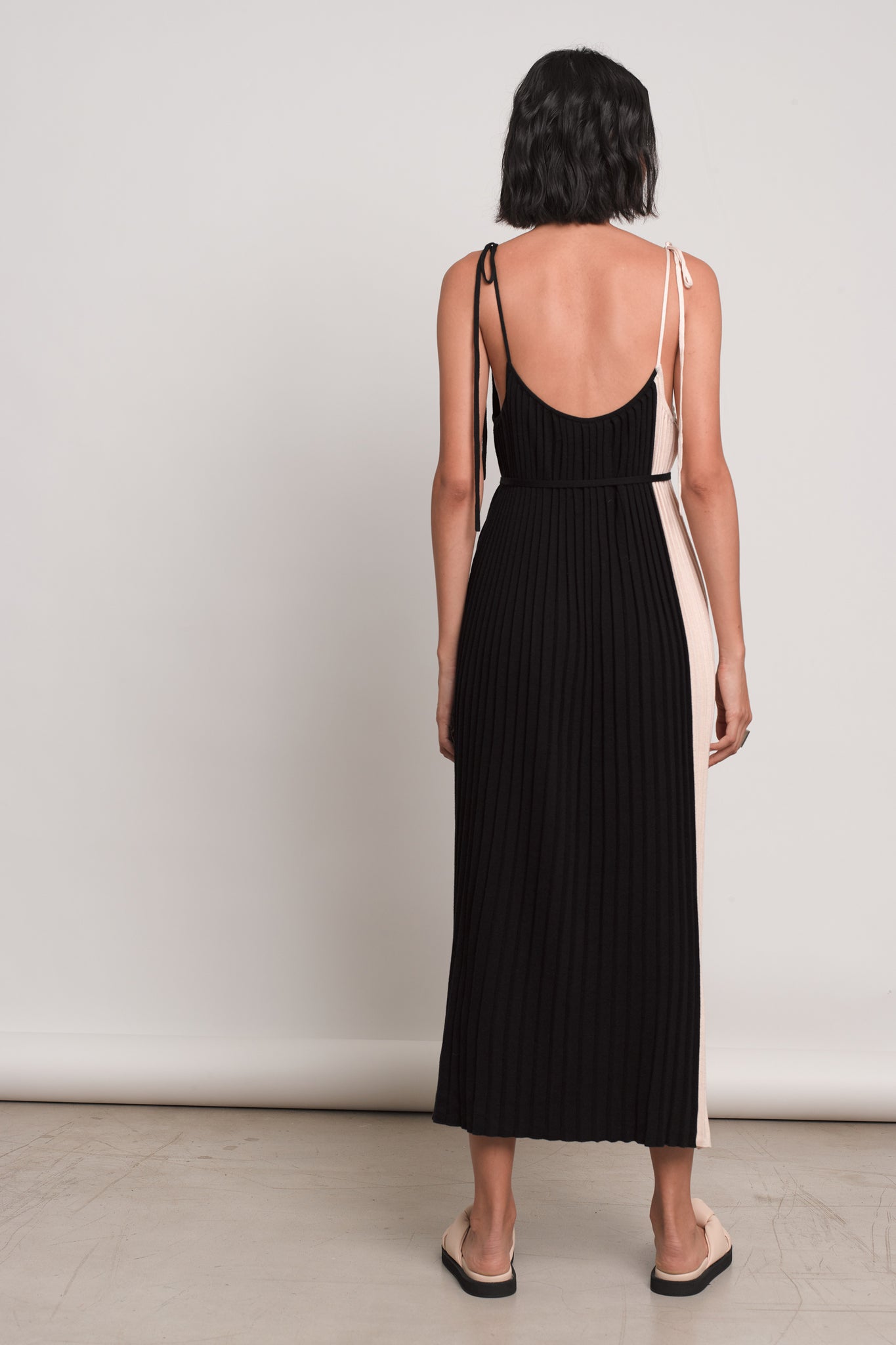 Simone stripe pleated mesh dress 2025