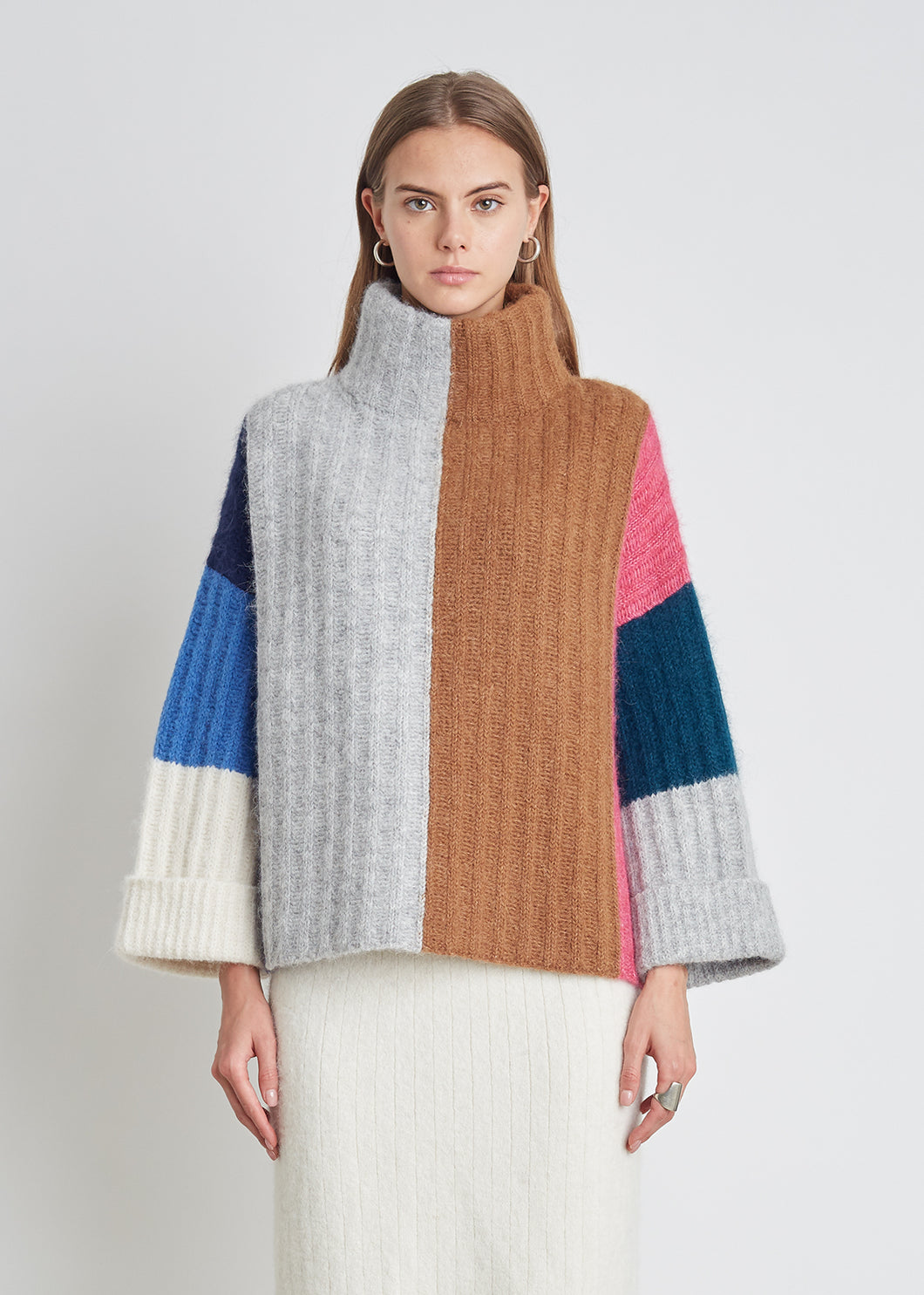 TALIA COLOR-BLOCK PONCHO | ARCHIVE