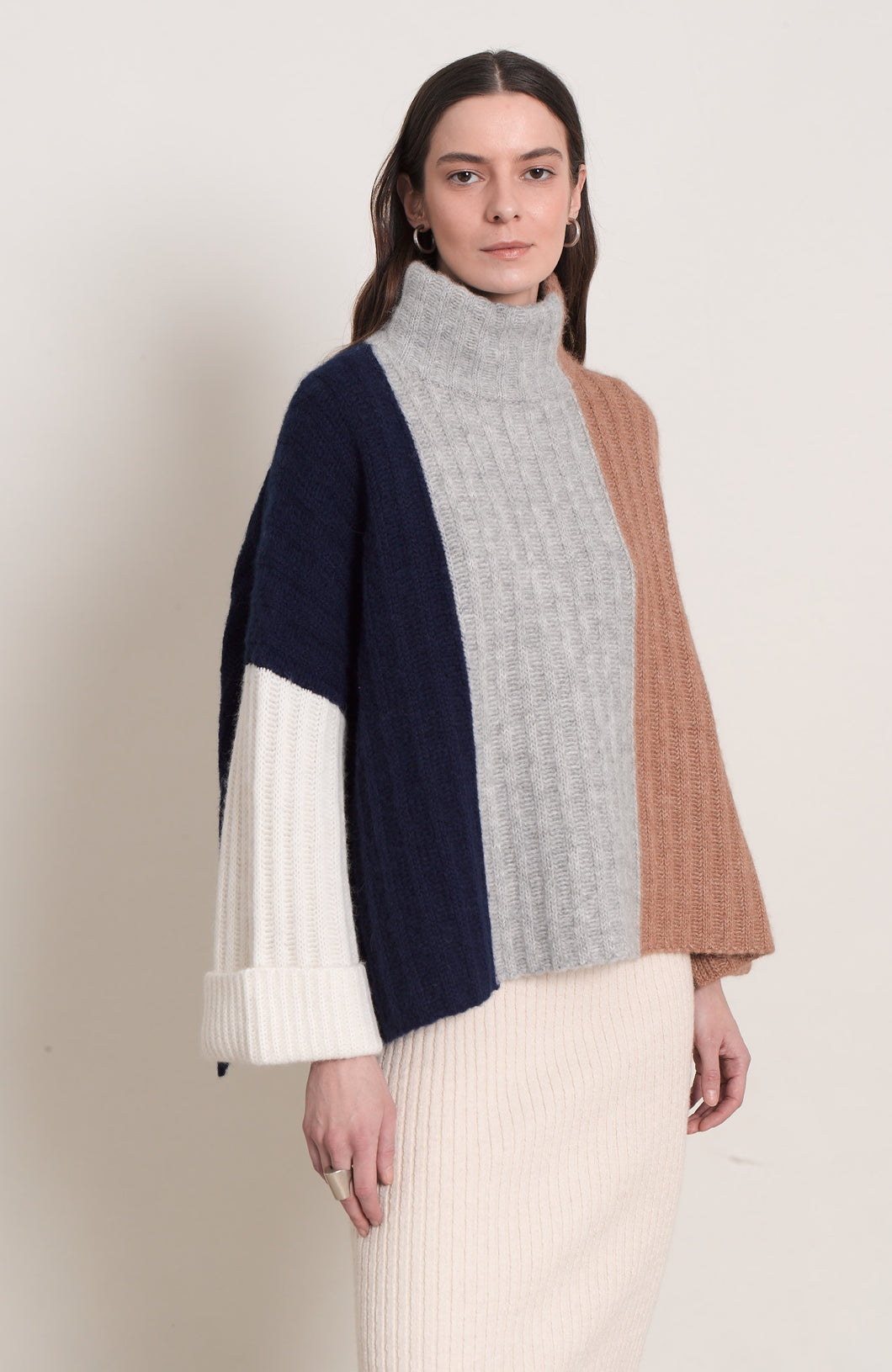 TALIA COLOR BLOCK PONCHO | ARCHIVE